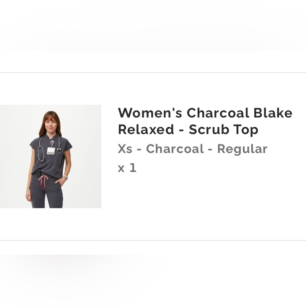 Women's Charcoal Blake Relaxed- Scrub Top